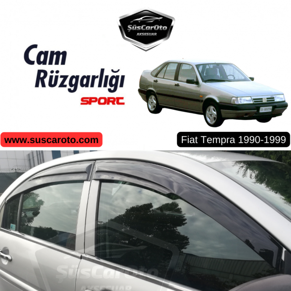 Fiat Tempra 1990-1999 Uyumlu Mugen Cam Rüzgarlığı Seti Piano Black 4lü İthal ürün görseli 1