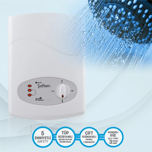 Aura Premium Elektrikli Banyo Şofbeni 105pr ( Montaj Dahil ) - Resim 3