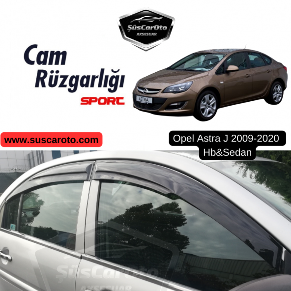Opel Astra J Hb & Sedan 2009-2020 Uyumlu Mugen Cam Rüzgarlığı Seti Piano Black 4lü İthal ürün görseli 1