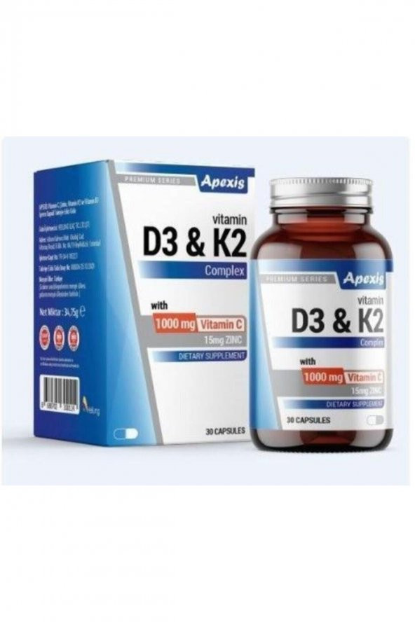 APEXIS VITAMIN D3&K2 COMPLEX 30 KP ürün görseli 1