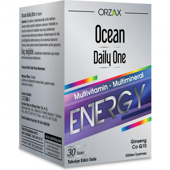 OCEAN DAILY ONE ENERGY 30 TABLET ürün görseli 1