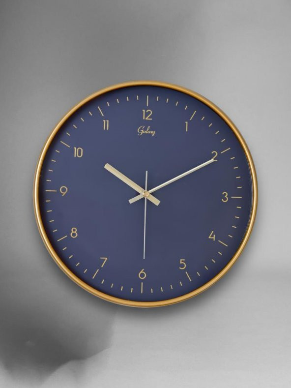 Galaxy D-218-A Siyah Kadran 30 CM Sessiz Akar Duvar Saati Gold ürün görseli 1