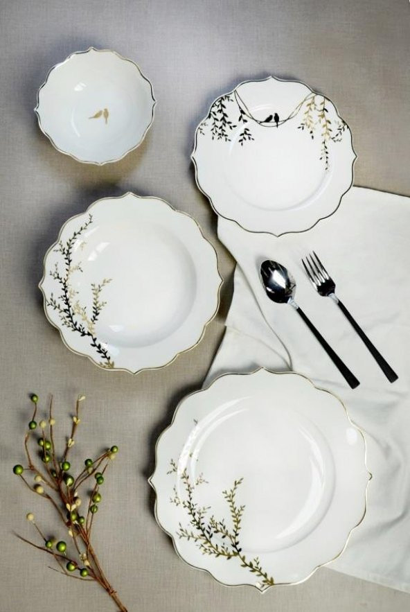 Paçi Yemek Takımı 24 Parça Bone Chine Flora ürün görseli 1