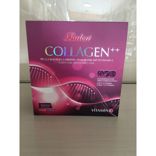 BALEN COLLAGEN TİP 1-2-3  L-ORNİTİN,HYALURONİK ASİT-VİTAMİN C İÇEREN 12100MG 30 SAŞE ürün görseli 1