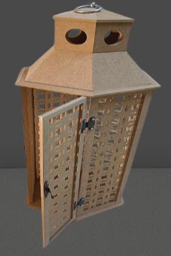 Hobi Adn 90233 Dekoratif Fenerlik MDF HAM CNC Kesim Nakış Oymalı Klipsli El Yapım ürün görseli 1