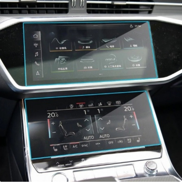 Audi A7 Navigasyon ve Alt Kontrol Paneli 9H Nano Ekran Koruyucu 2018 2019 2020 2021 2022 2023 ürün görseli 1