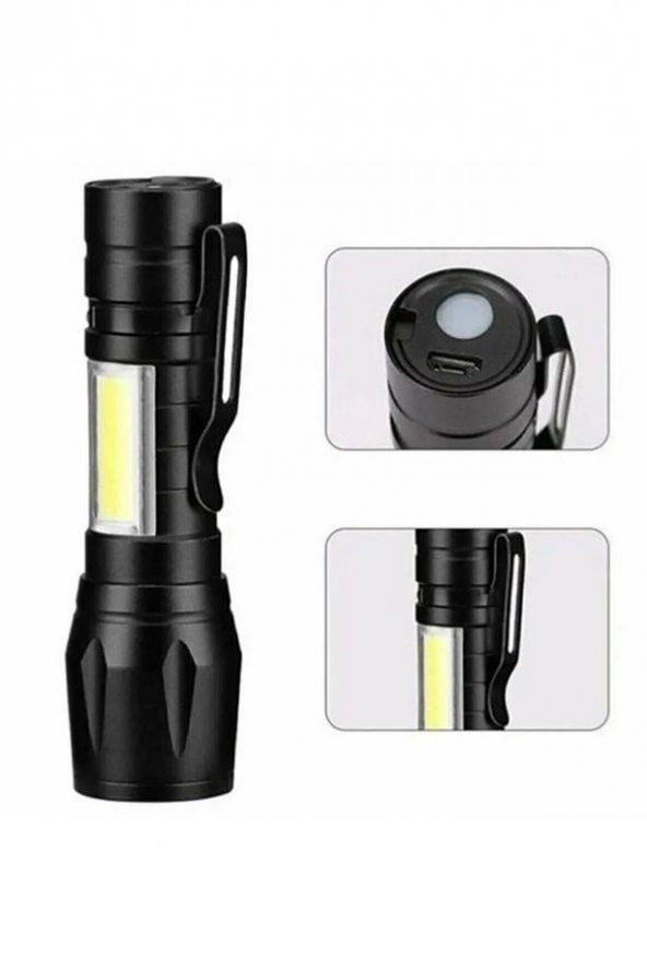 Zhltools Ultra Güçlü 5W Cob Led Usb Şarjlı El Feneri Avcılık, Doğa, Kamp, Deprem Çantasına Uygun ürün görseli 1
