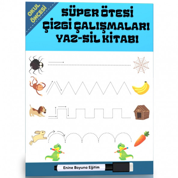 Okul Öncesi Süper Ötesi Çizgi Çalışmaları YAZ-SİL Kitabı ürün görseli 1