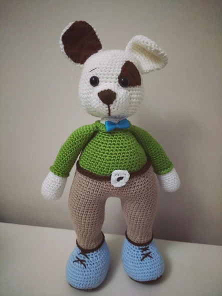 Sevimli Köpek Uyku Arkadaşı Amigurumi Organik Oyuncak ürün görseli 1
