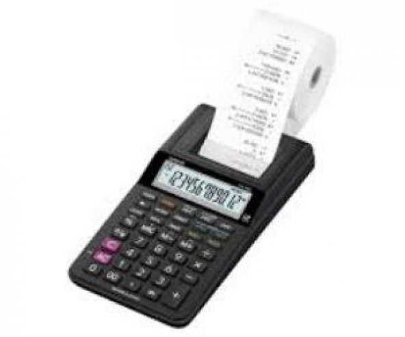 Casio HR-8RC-BK 12 Hane Siyah Şeritli Hesap Makinesi ürün görseli 1