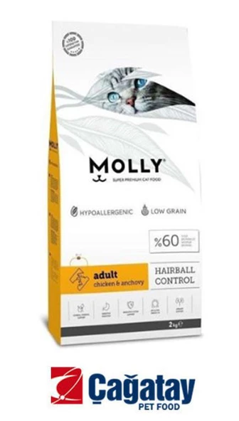 Molly Tavuklu Ve Hamsili Yetişkin Kedi Maması 2 Kg ürün görseli 1