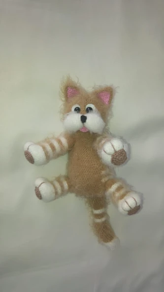 Sevimli Kedi Amigurumi Organik Oyuncak - Resim 2