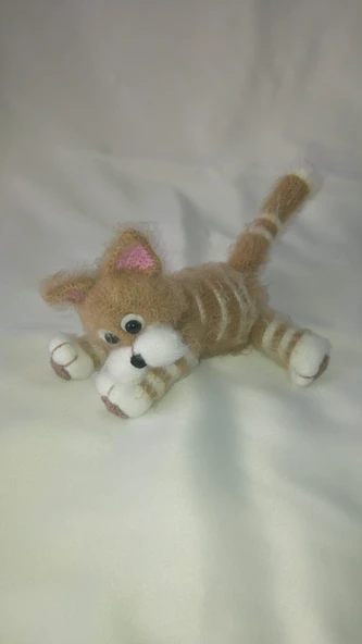 Sevimli Kedi Amigurumi Organik Oyuncak - Resim 3