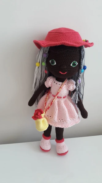 Çikolata Kız Beyzalle Bebek Amigurumi Organik Oyuncak ürün görseli 1
