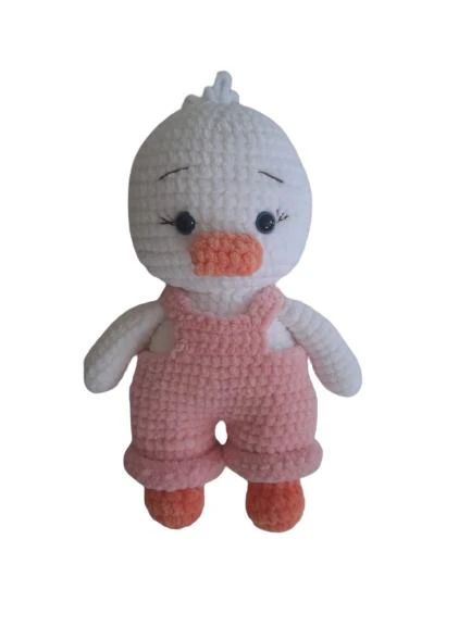 Tulumlu Sevimli Ördek Amigurumi Organik Oyuncak ürün görseli 1