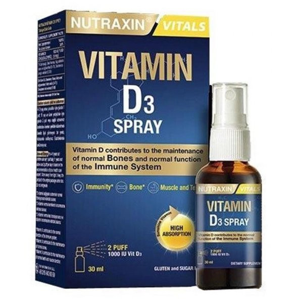 Nutraxin Vitamin D3 1000IU 30ml Sprey ürün görseli 1