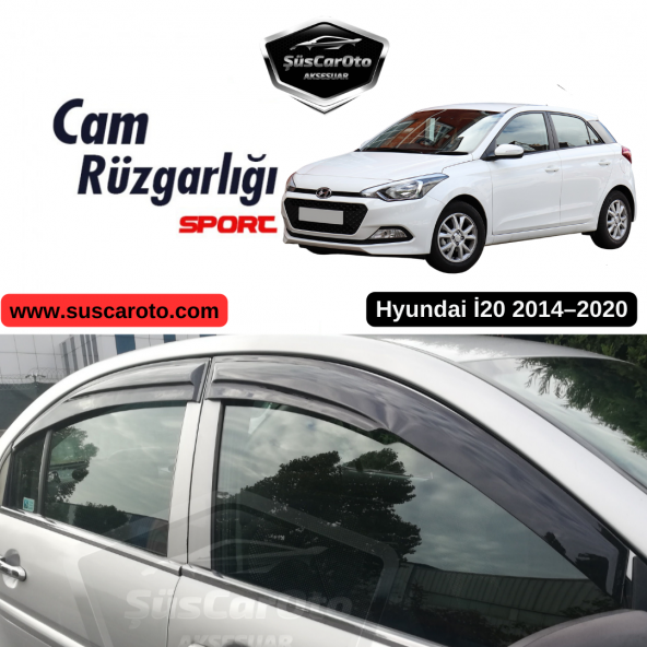 Hyundai İ20 2014-2020 Uyumlu Mugen Cam Rüzgarlığı Seti Piano Black 4lü İthal ürün görseli 1