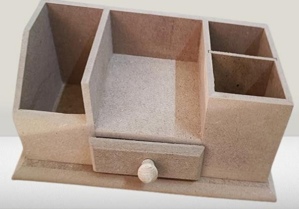 Hobi Adn 90238 Dekoratif Kalemlik Tek Çekm Ahşap MDF HAM CNC Kesim MODEL El Yapım ürün görseli 1