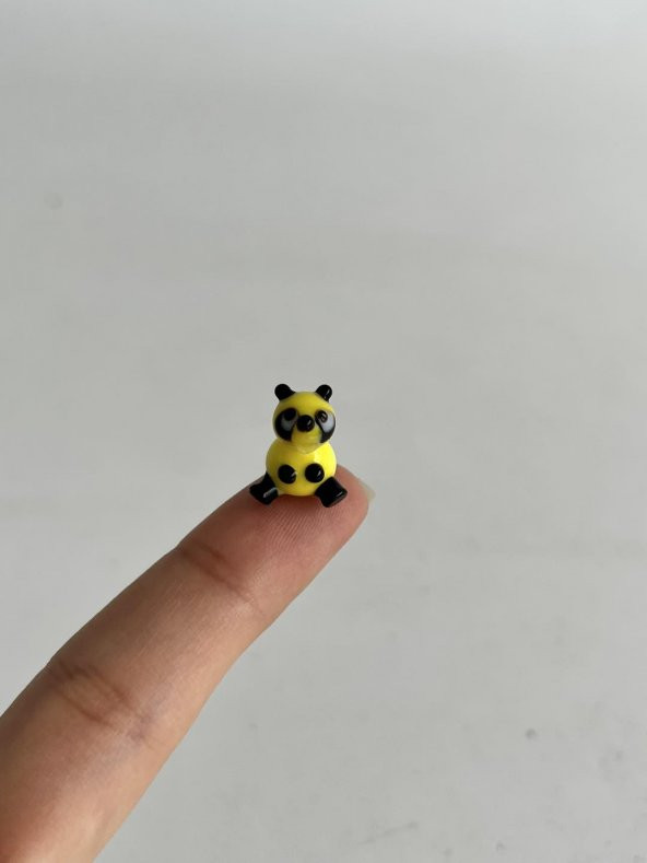 El Yapımı Mini Murano Cam Panda Biblo A98-01 - Resim 2