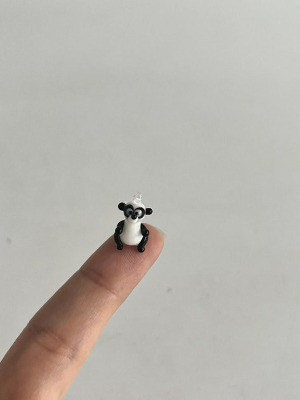 El Yapımı Mini Murano Cam Panda Biblo A104-02 - Resim 2