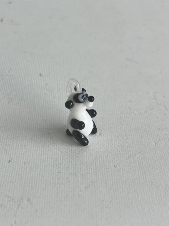 El Yapımı Mini Murano Cam Panda Biblo A104-02 - Resim 3