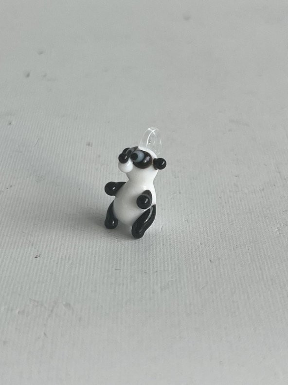 El Yapımı Mini Murano Cam Panda Biblo A104-02 - Resim 4