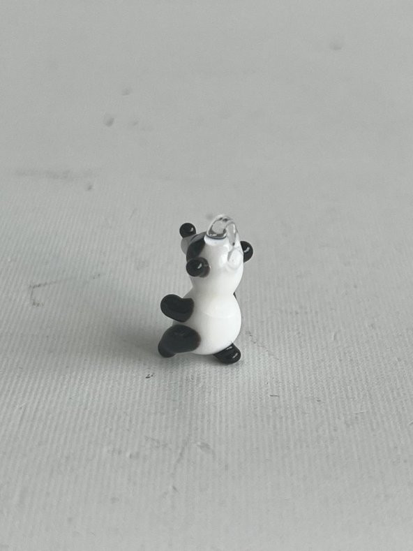 El Yapımı Mini Murano Cam Panda Biblo A104-02 - Resim 5