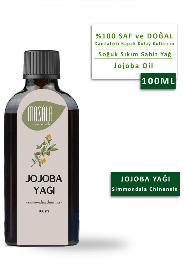 Masala Jojoba Yağı 100 ml. (Jojoba Oil)  Soğuk Pres ürün görseli 1