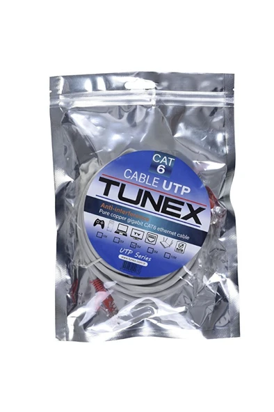 3 Mt Jaklı Cat6 Ethernet Kablosu Tnx-c-3 tunex ürün görseli 1