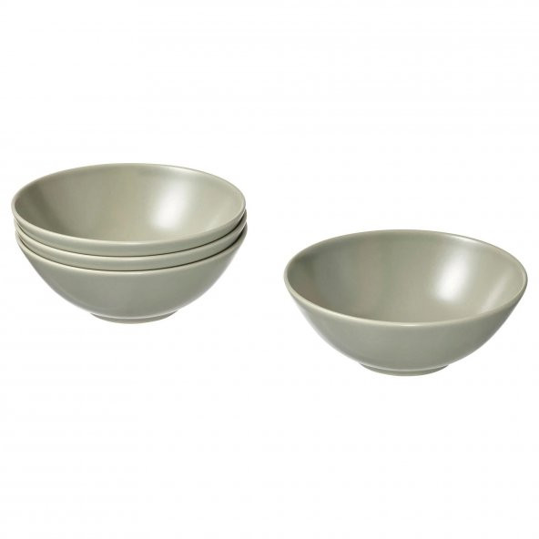 4 Adet Kase Seti, MeridyenDukkan Mat Açık Yeşil ,16 cm Stoneware Fonksiyonel Tasarım ürün görseli 1