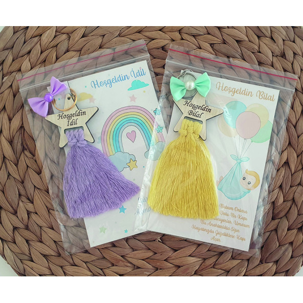 Hediyelik İsme Özel Ahşap Yıldız Anahtarlık 25 Adet ürün görseli 1