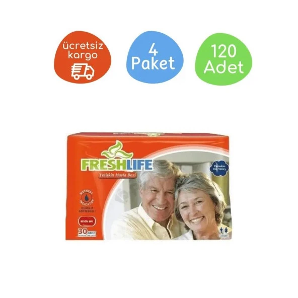 Freshlife Large 120 Adet Belbantlı Yetişkin Hasta Bezi ürün görseli 1