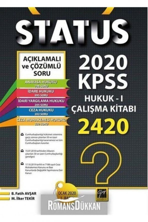 Status 2020 Kpss Hukuk - 1 Çalışma Kitabı ürün görseli 1