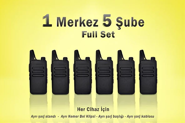 Çaycı Telsizi 1 Merkez 5 Şube Kulaklık Hediyeli Full Set ürün görseli 1