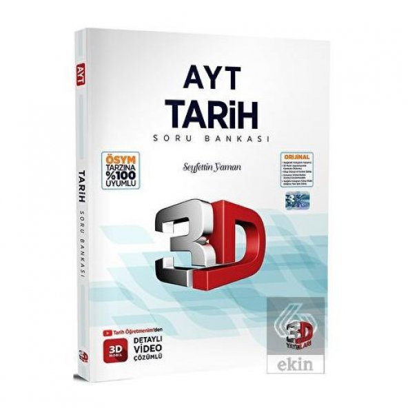 2023 AYT 3D Tarih Soru Bankası 3D Yayınları ürün görseli 1