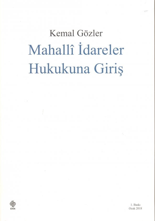 Mahalli İdareler Hukukuna Giriş Kemal Gözler ürün görseli 1
