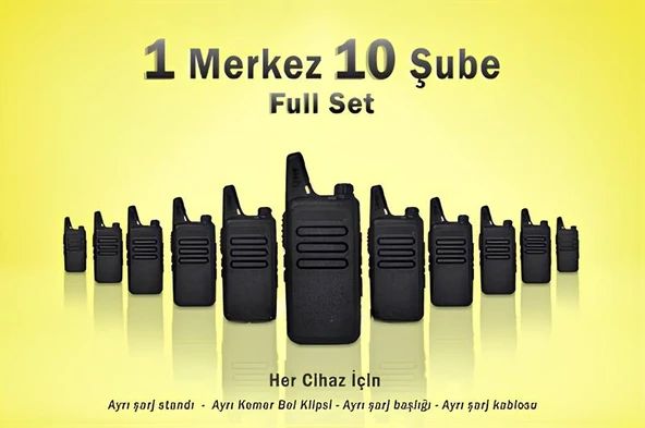 Çaycı Telsizi 1 Merkez 10 Şube Full Set ürün görseli 1