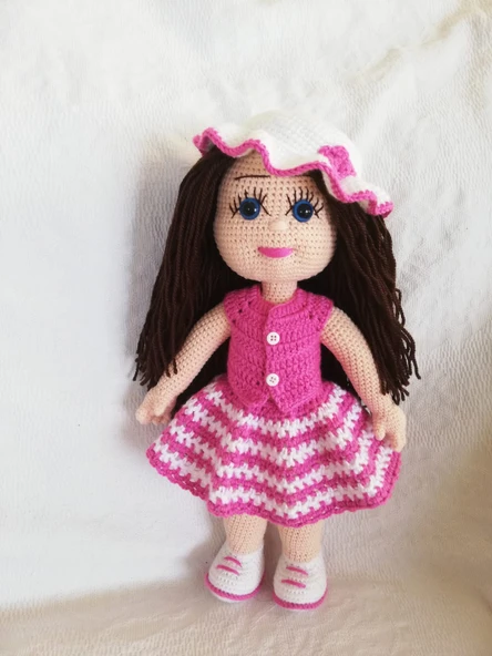 Şeker Kız Bebek Amigurumi Organik Oyuncak ürün görseli 1