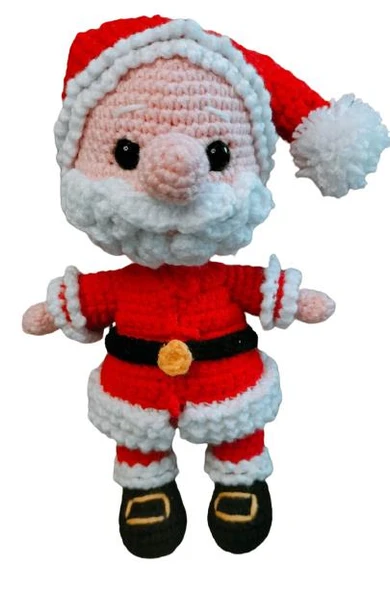 Minyatür Noel Baba Bebek Amigurumi Organik Oyuncak ürün görseli 1