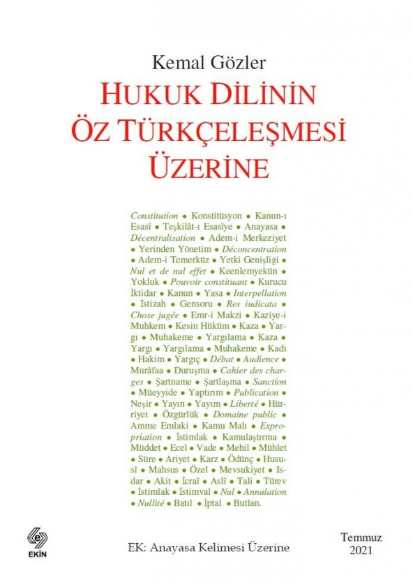 Hukuk Dilinin Öz Türkçeleşmesi Üzerine Kemal Gözler ürün görseli 1