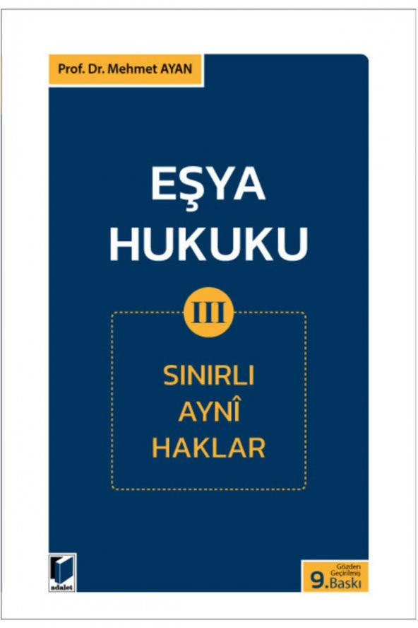 Eşya Hukuku 3 (Sınırlı Ayni Haklar) ürün görseli 1