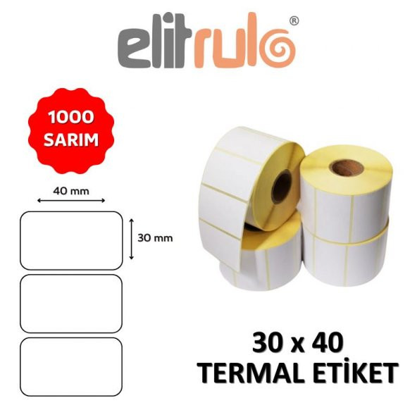 Elitrulo Barkod Etiketi 30x40 Termal - 1000 Adet ürün görseli 1
