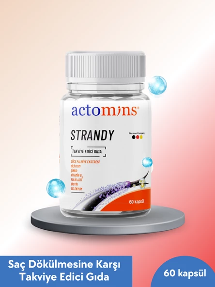 ACTOMINS® STRANDY | PARLAK, GÜÇLÜ, SAĞLIKLI SAÇ VE SAÇ DERİSİ İÇİN TAKVİYE EDİCİ GIDA ürün görseli 1