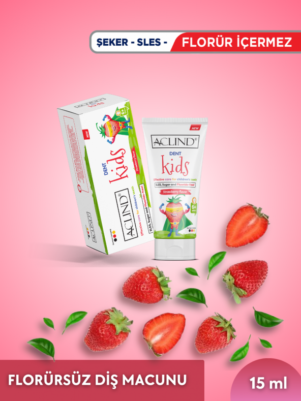 Aclind Dent Kids 15 ml  Çocuklar için Florür İçermeyen Diş Macunu ürün görseli 1