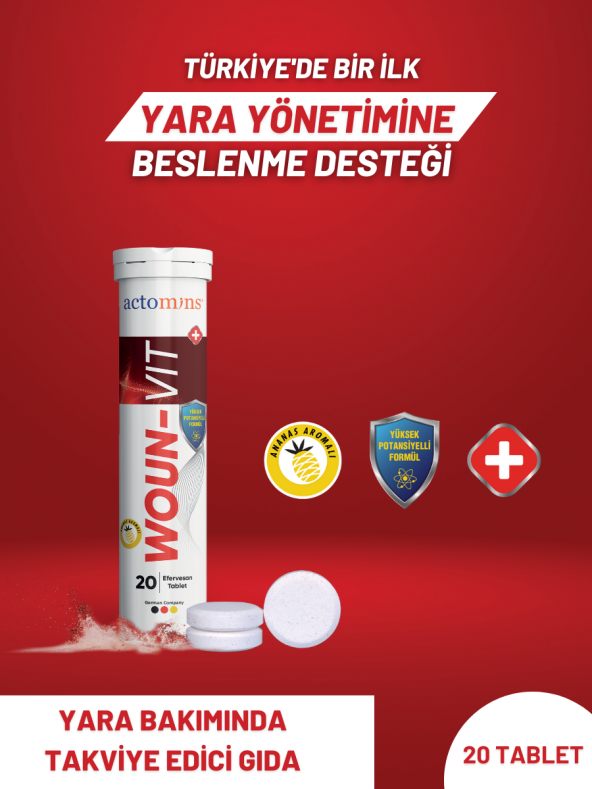 ACTOMINS WOUN-VIT  Yara Bakımında Takviye Edici Gıda  TÜRKİYEDE İLK VE TEK ürün görseli 1