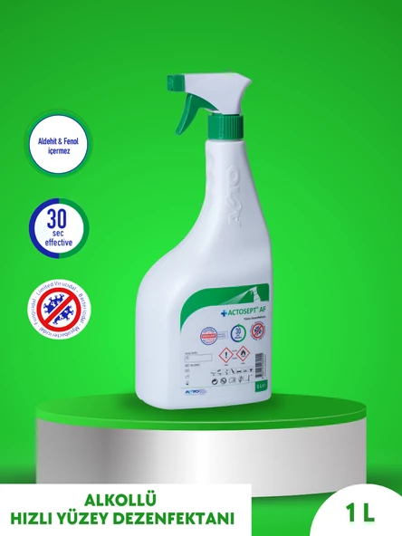 ACTOSEPT® AF 1 litre 2 adet | Kullanıma Hazır Alkollü Yüzey Dezenfektanı 30 saniyede Etkili ürün görseli 1
