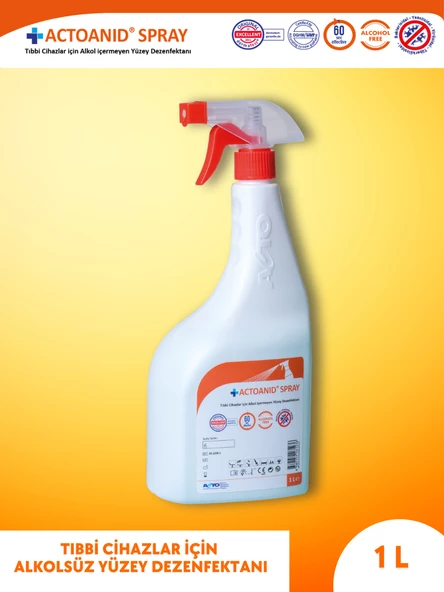 ACTOANID® SPRAY 1 litre 2 adet | Alkol İçermeyen Yüzey Dezenfektanı ürün görseli 1
