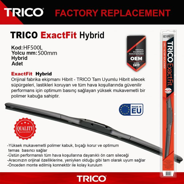 Trico EXACTFIT HYBRID Tek Silecek 500mm HF500L ürün görseli 1