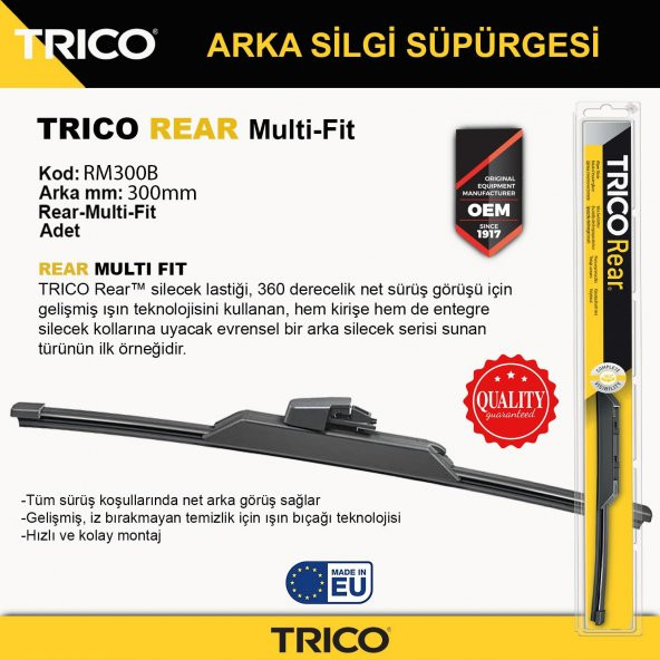 Trico MULTIFIT Arka Tek Silecek 300mm RM300B ürün görseli 1