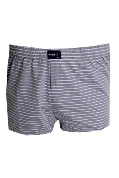 Mode XL Büyük Beden Erkek Boxer Desenli Poplin 6348 Gri ürün görseli 1